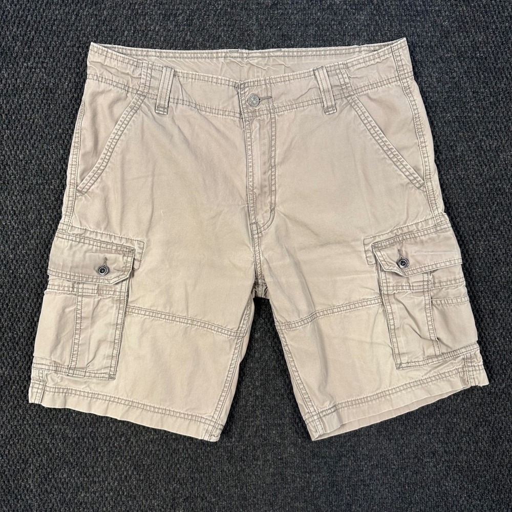 Levis Y2K Cargo Shorts Men 36 Tan Khaki 10" Inseam Utility Skater Outdoor 2010